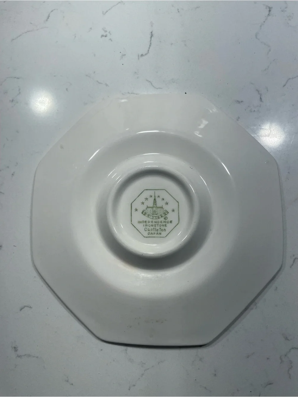 White Octagonal Decorative Plate with Black Accent - Be Authentic